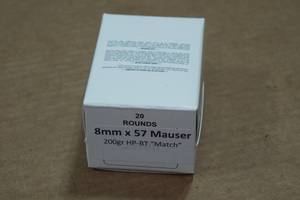 lot 400 image: 20 8mm Mauser 200 Gr HP-BT Match Ammo