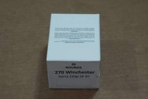 lot 410 image: 20 .270 Win 130 Gr Sierra SP-BT Ammo