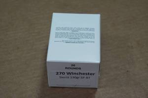 lot 412 image: 20 .270 Win 130 Gr Sierra SP-BT Ammo