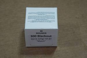 lot 415 image: 30 .300 Blackout 125 Gr Sierra HP-BT Match Ammo