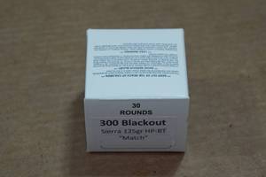 lot 417 image: 30 .300 Blackout 125 Gr Sierra HP-BT Match Ammo