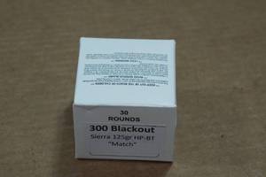 lot 418 image: 30 .300 Blackout 125 Gr Sierra HP-BT Match Ammo