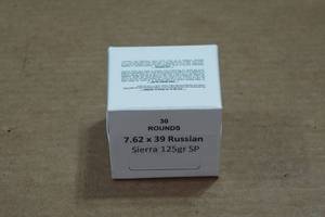 lot 428 image: 30 7.62 x 39mm 125 Gr Sierra SP Ammo