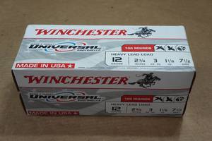 lot 445 image: 100 Winchester Heavy Lead 12 Gauge 2-34 7.5 Shot Shotshells