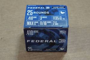 lot 450 image: 25 Federal Game Load .410 Bore 3 7.5 Shot Shotshells