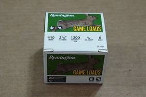 lot 453 image: 20 Remington Game Load .410 Bore 2-12 6 Shot Shotshells