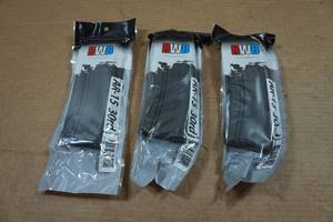 lot 101A image: 3 RWB 30 Round Steel AR Magazines