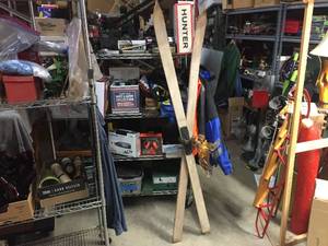 lot 155 image: (2) Antique Wooden Skis - 72