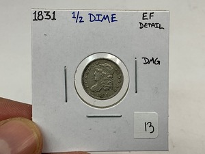 lot 13 image: 1831 Bust Half Dime