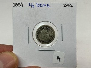 lot 14 image: 1854 Seated Half Dime