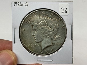 lot 28 image: 1926-S Silver Peace Dollar