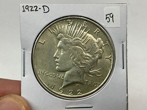 lot 59 image: 1922-D Silver Peace Dollar