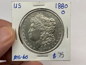 lot 75 image: 1880-O Morgan Silver Dollar