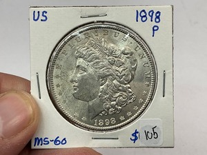 lot 105 image: 1898 Morgan Silver Dollar