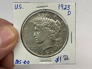 lot 122 image: 1923-D Silver Peace Dollar