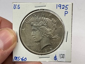lot 127 image: 1925 Silver Peace Dollar