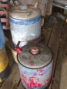 lot 66 image: Lot of (2) Vintage Metal Gas Cans