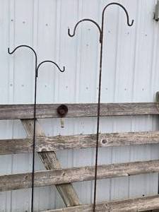 lot 90 image: Lot of (2) 5 Metal Shepherd Hooks