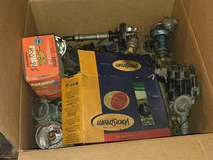 lot 141 image: Lot of (1 Box) Automotive Carbeuretors and Distributors