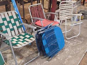 lot 202 image: Lot of (5) Lawn Chairs (assorted)