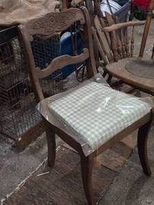 lot 256 image: Wooden Dining Chair  Padded