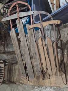 lot 260 image: Lot of (2) Vintage Snow Sleds