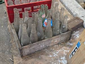 lot 277 image: Lot of (1 Case) Vintage Soda Pop Bottles - RC Cola, Mission, Dr. Pepper, Nehi