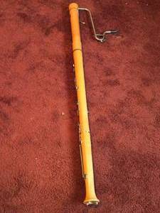 lot 518 image: Great Bass Recorder with Curved Metal Bocal by Moeck Steinkopf