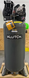 lot 22 image: Klutch 60-Gallon Single-Stage Vertical Air Compressor, 3.7 HP, 230 Volts
