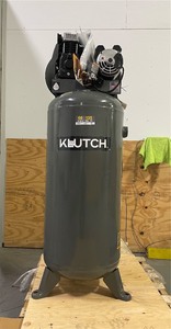 lot 33 image: Klutch 60-Gallon Single-Stage Vertical Air Compressor, 3.7 HP, 230 Volts MSRP $699.99