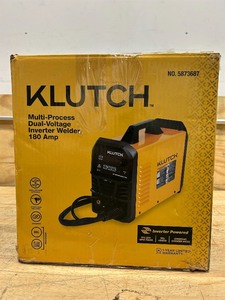 lot 59 image: Klutch multi-process dual-voltage inverter welder 180 amp MSRP $450 (sold as is)