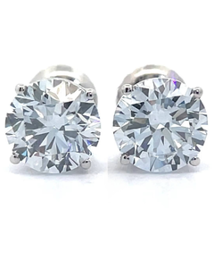 lot 8 image: NEW 2.25 Carat Diamond Round Solitaire Stud Earrings in 14k White Gold VIDEO