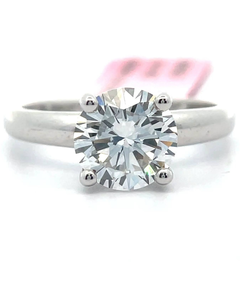 lot 4 image: 2 Carat Diamond Round Solitaire Ring in 14k White Gold Retail $3,495 VIDEO