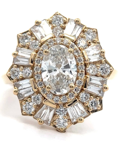 lot 6 image: Lavish 2.60 Carat Diamond Flower Ring in 14k Yellow Gold Retail $4,995 VIDEO