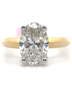 lot 7 image: 3 Carat Oval Diamond Solitaire Ring in 14k Yellow Gold Retail $4,995 VIDEO