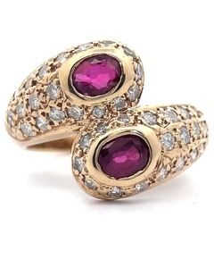 lot 9 image: 1.20 Carat Red Spinel & Natural Diamond Coiled Serpent Estate Ring in 14k Yellow Gold VIDEO