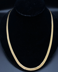 lot 14 image: Double-Sided Herringbone Chain Necklace in 14k Yellow Gold