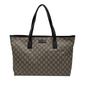 lot 35 image: Gucci GG Canvas & Black Leather Trim Tote Bag Pre-Owned Retail $650
