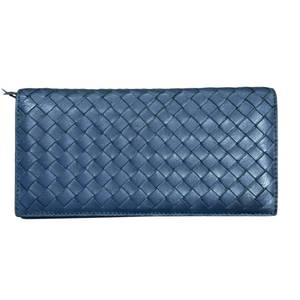 lot 44 image: Bottega Veneta Intrecciato Blue Leather Continental Wallet Pre-Owned Retail $500