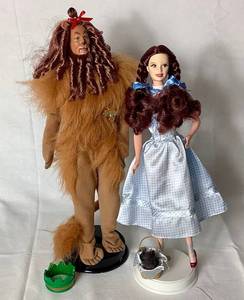 lot 49 image: Mattel Barbie The Wizard of Oz Dorothy & Toto and The Cowardly Lion Dolls
