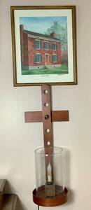 lot 16 image: Shaker House Print and Shaker Wood Wall Sconce