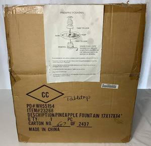 lot 17 image: Outdoor Pineapple Water Fountain (New in Box)