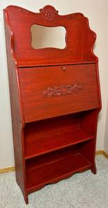 lot 20 image: Antique Secretary Desk with Lock and Key