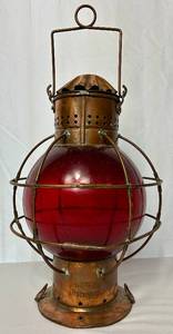 lot 9 image: H.L. Piper Montreal Copper Ships Signal Lantern