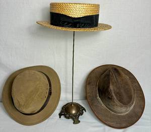lot 33 image: Collection of Mens Hats and Hat Stand
