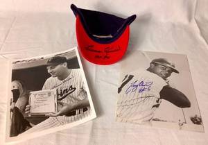lot 83 image: MN Twins Autographed Bundle - Harmon Killebrew Autographed Photo, Autographed Hat HOF 84 and Tony Olivia Autograped Photo