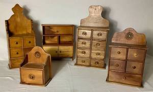 lot 131 image: Wooden ApothecarySpice Cabinets