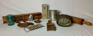 lot 158 image: Vintage Kitchen Tools and Food Containers