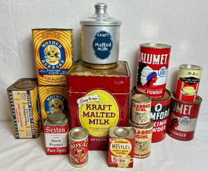 lot 157 image: Vintage Food and Kitchen Tins - Collection of 14 Tins