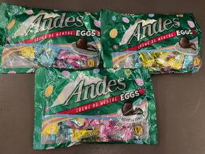 lot 33 image: V - Andes Creme de Menthe Eggs 3-Pack - 7.79 oz Bags, Sealed
